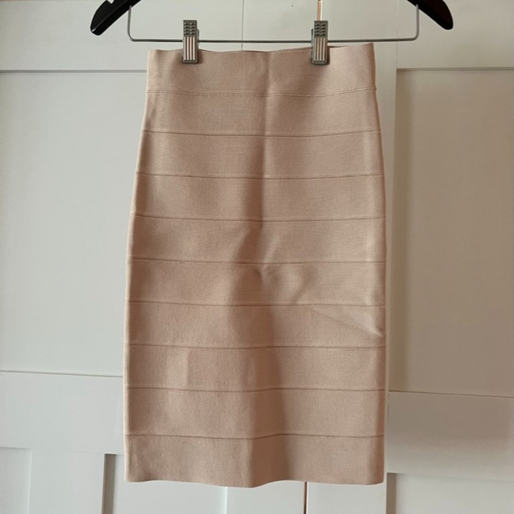 Pink strapless bodycon dress